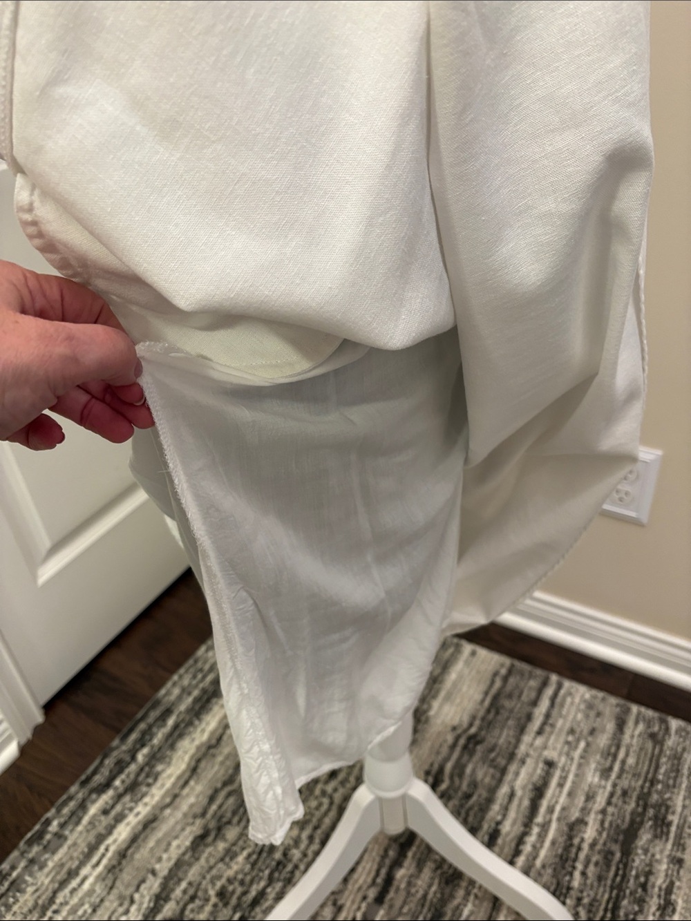 a new day White Linen Elastic-Waist Maxi Skirt Size XS Lined - Picture 6 of 10